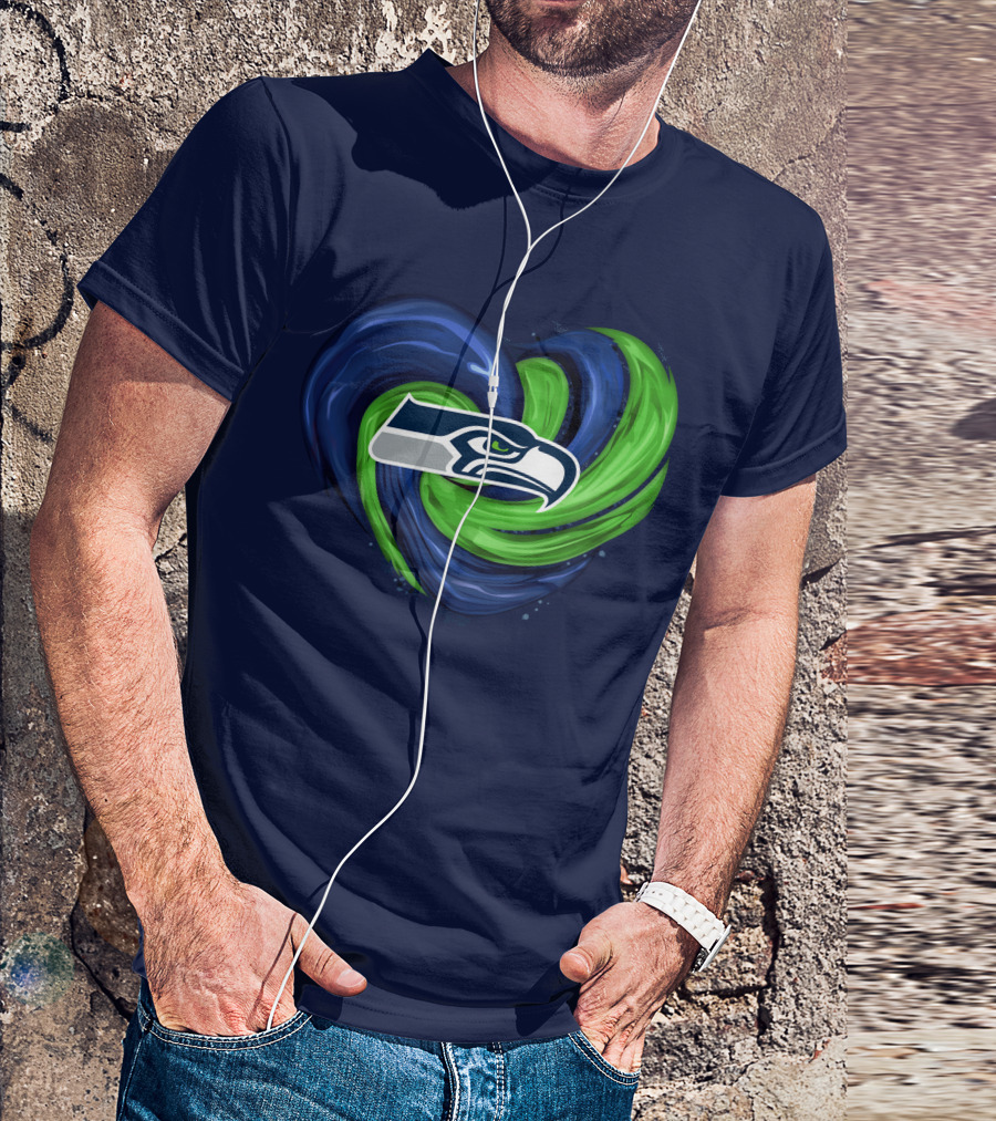 Seattle Seahawks Heart Logo Tornado T-Shirt