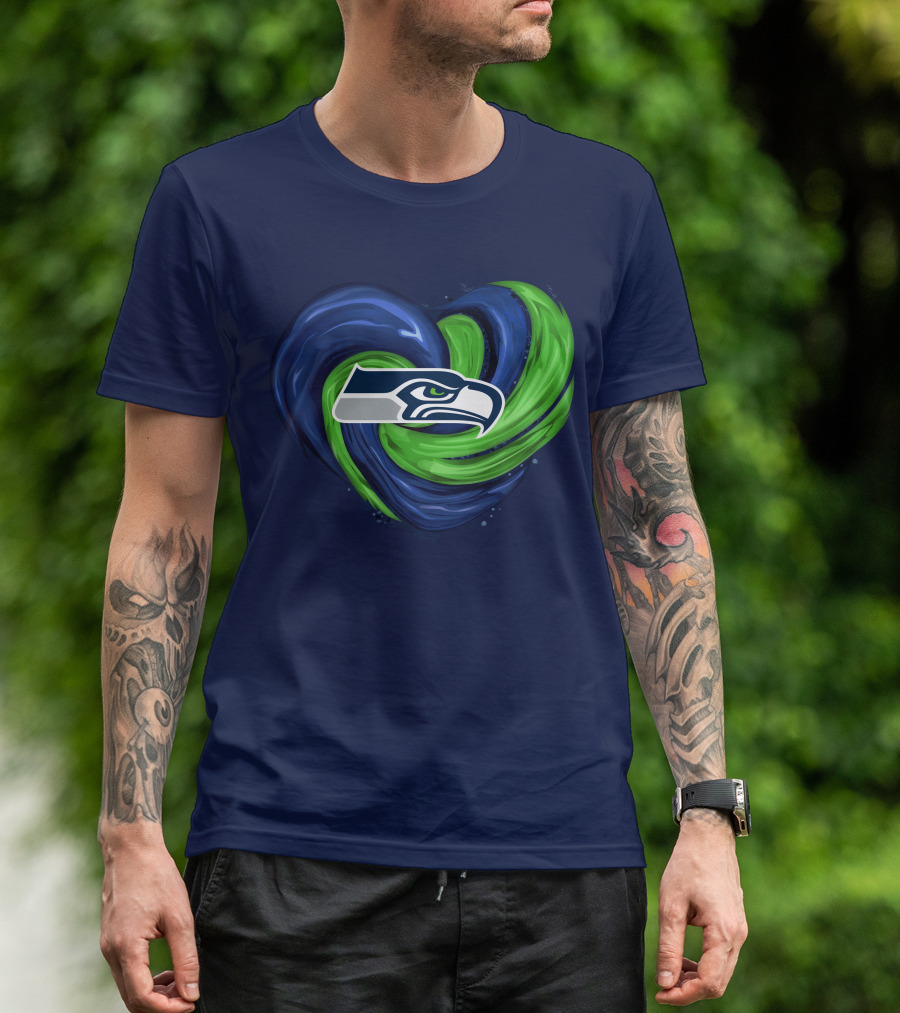 Seattle Seahawks Heart Logo Tornado T-Shirt