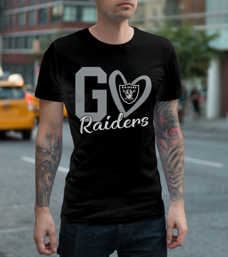 Go Raiders Heart Logo Las Vegas Raiders T-Shirt