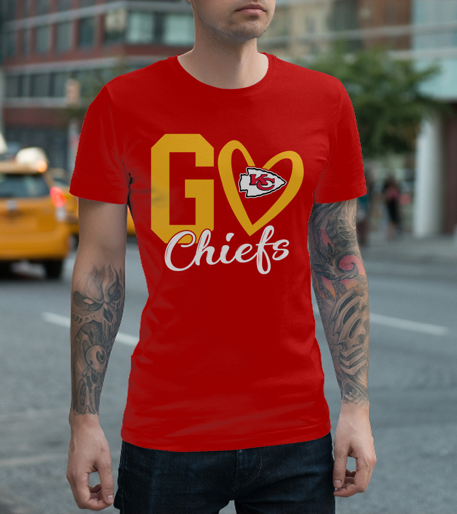 Go Chiefs KC Heart T-Shirt