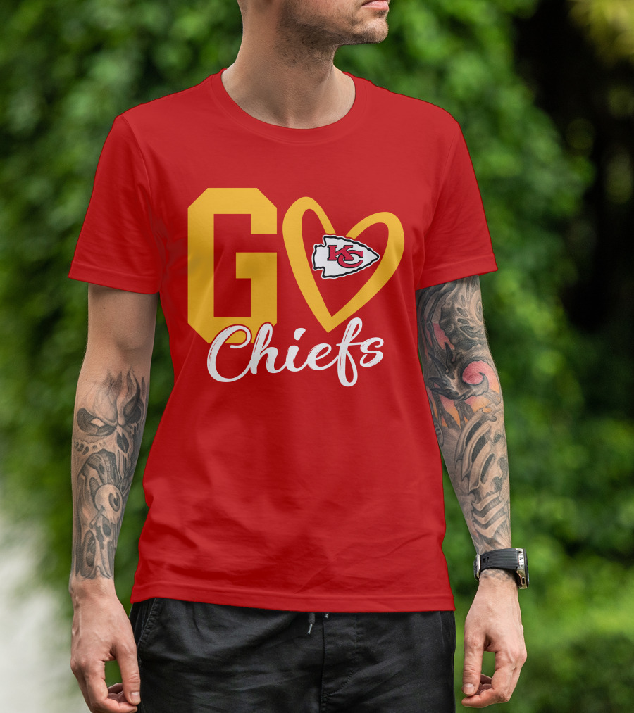 Go Chiefs KC Heart T-Shirt