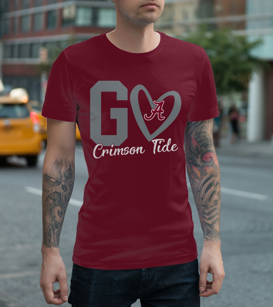 Go Crimson Tide A Heart Alabama T-Shirt