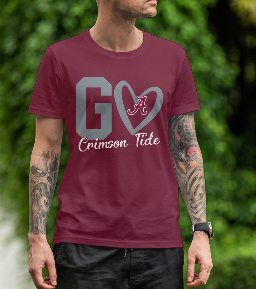 Go Crimson Tide A Heart Alabama T-Shirt