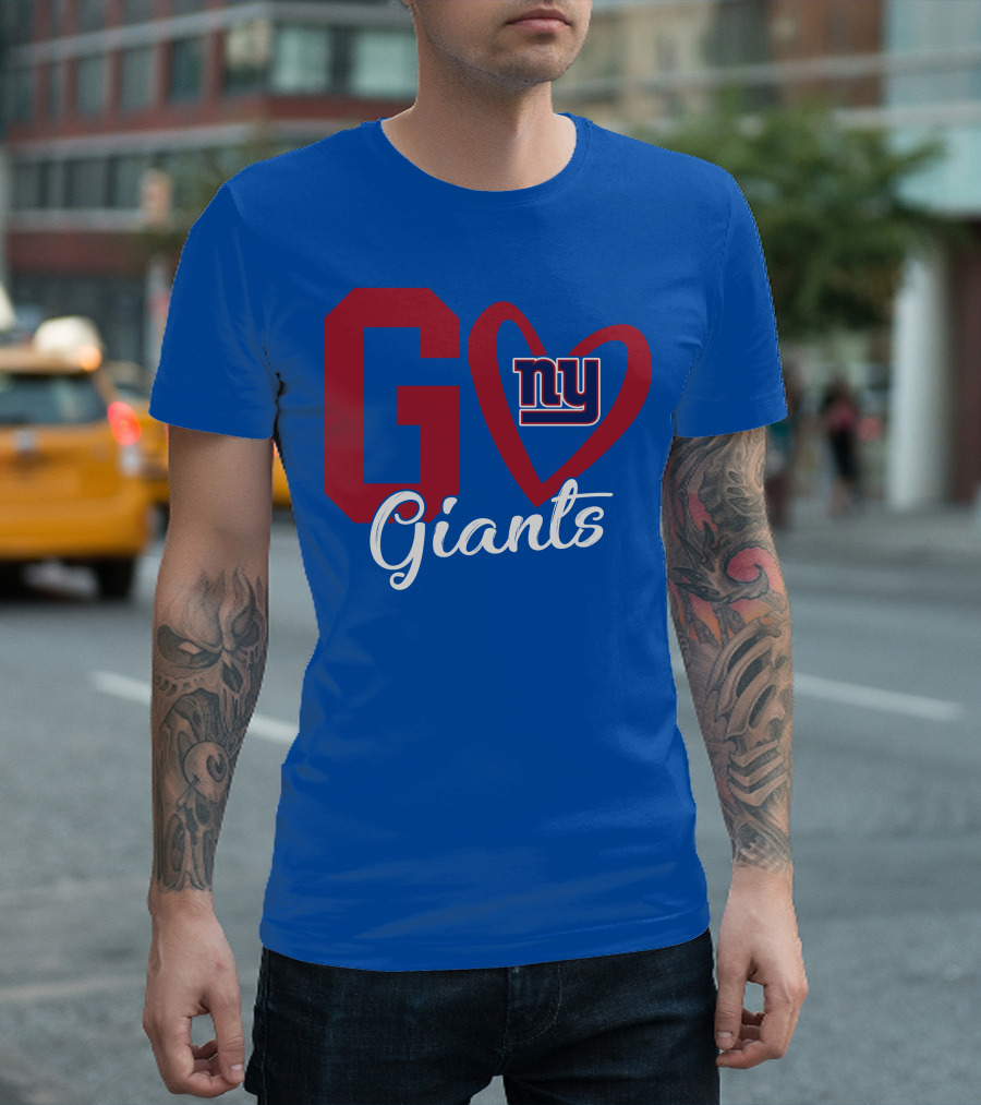 Go Giants NY Giants Heart T-Shirt