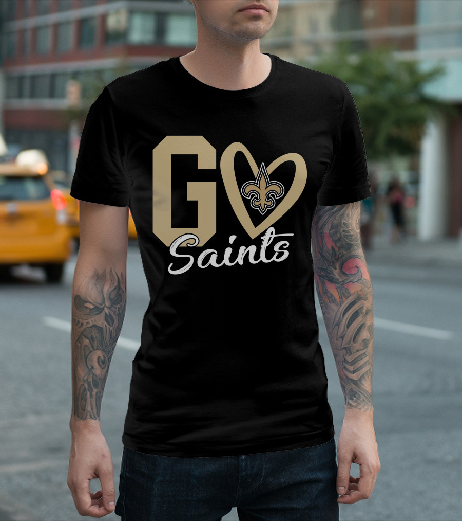 Go Saints Fleur-de-Lis Heart T-Shirt