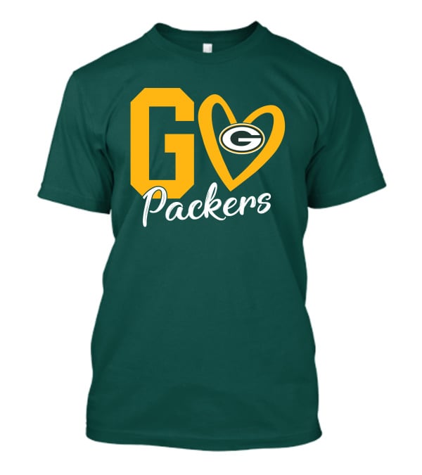 Go Packers Heart Logo Green Bay Enthusiasm T-Shirt