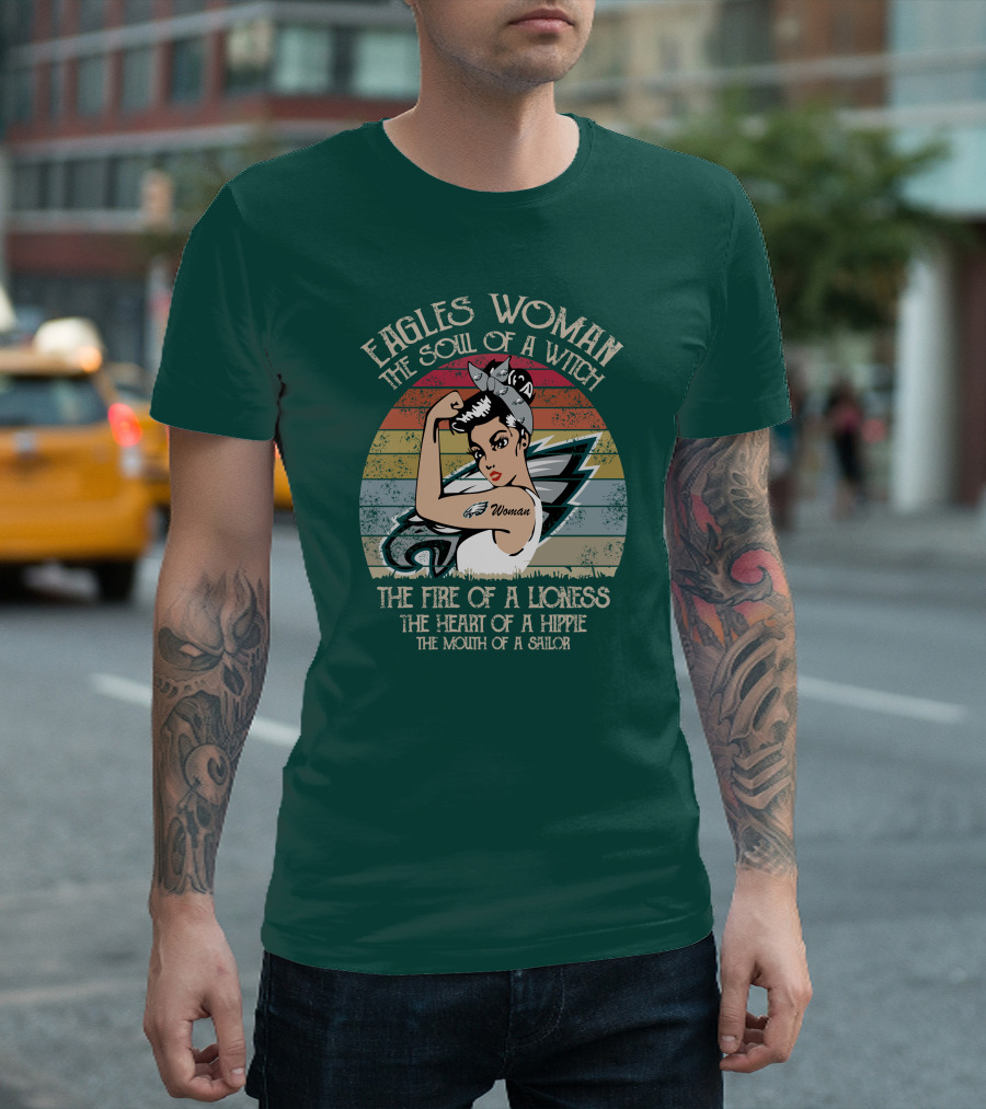 Eagles Woman The Soul of a Witch The Fire of a Lioness The Heart of a Hippie The Mouth of a Sailor T-Shirt