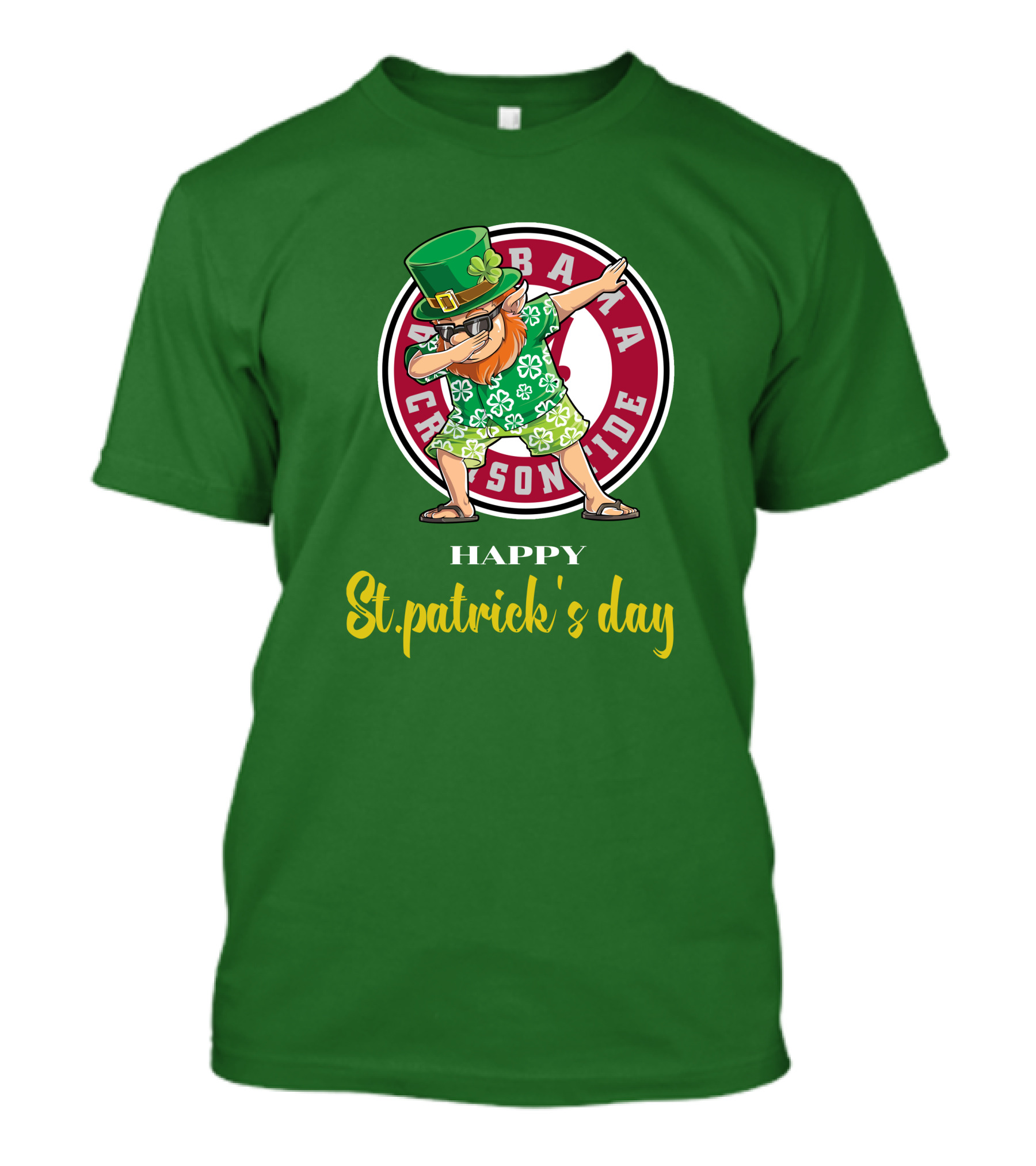 Alabama Crimson Tide St Patrick's Day Happy Dabbing Leprechaun T-Shirt