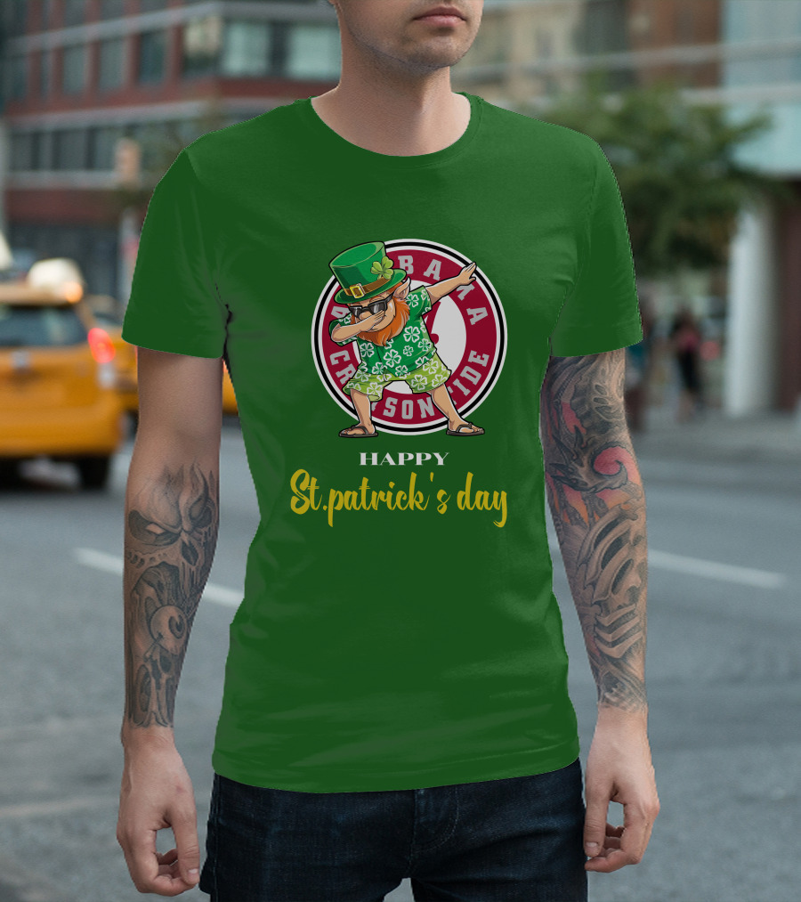 Alabama Crimson Tide St Patrick's Day Happy Dabbing Leprechaun T-Shirt
