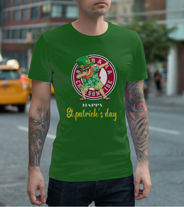Alabama Crimson Tide St Patrick's Day Happy Dabbing Leprechaun T-Shirt