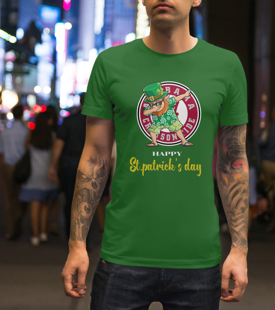 Alabama Crimson Tide St Patrick's Day Happy Dabbing Leprechaun T-Shirt