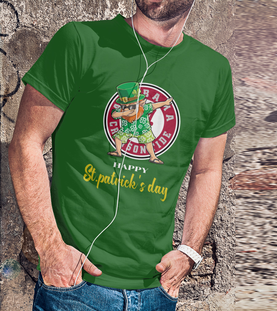 Alabama Crimson Tide St Patrick's Day Happy Dabbing Leprechaun T-Shirt