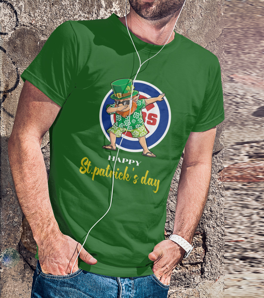 Happy St. Patrick's Day Chicago Cubs Dabbing Leprechaun T-Shirt