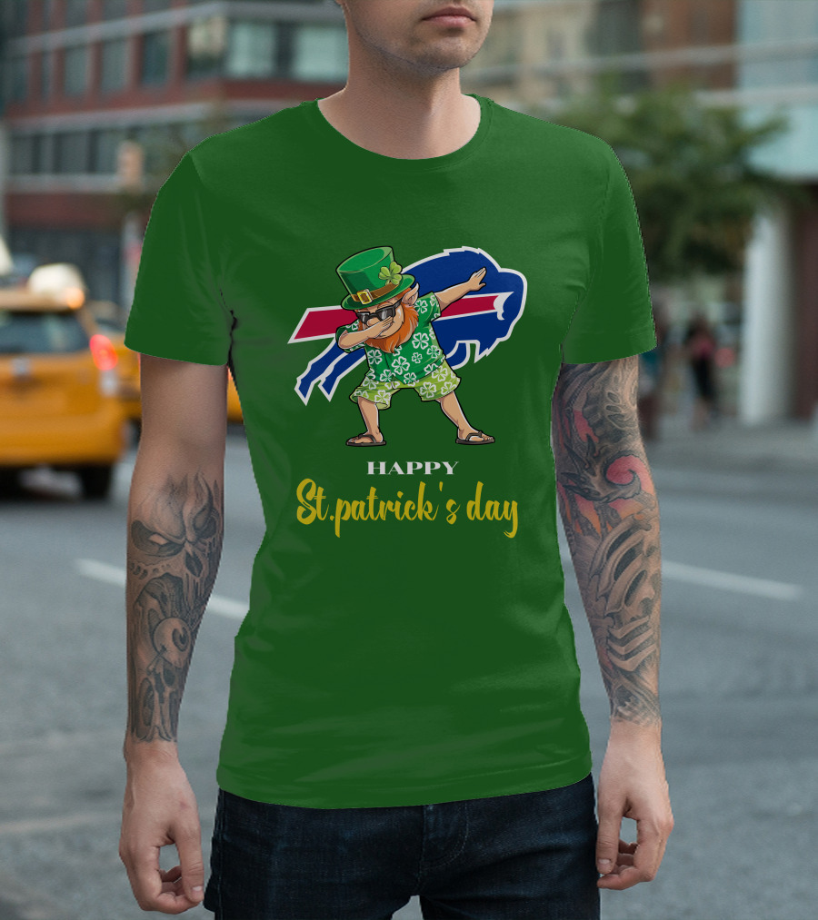 Buffalo Bills St Patrick's Day Happy Dabbing Leprechaun T-Shirt
