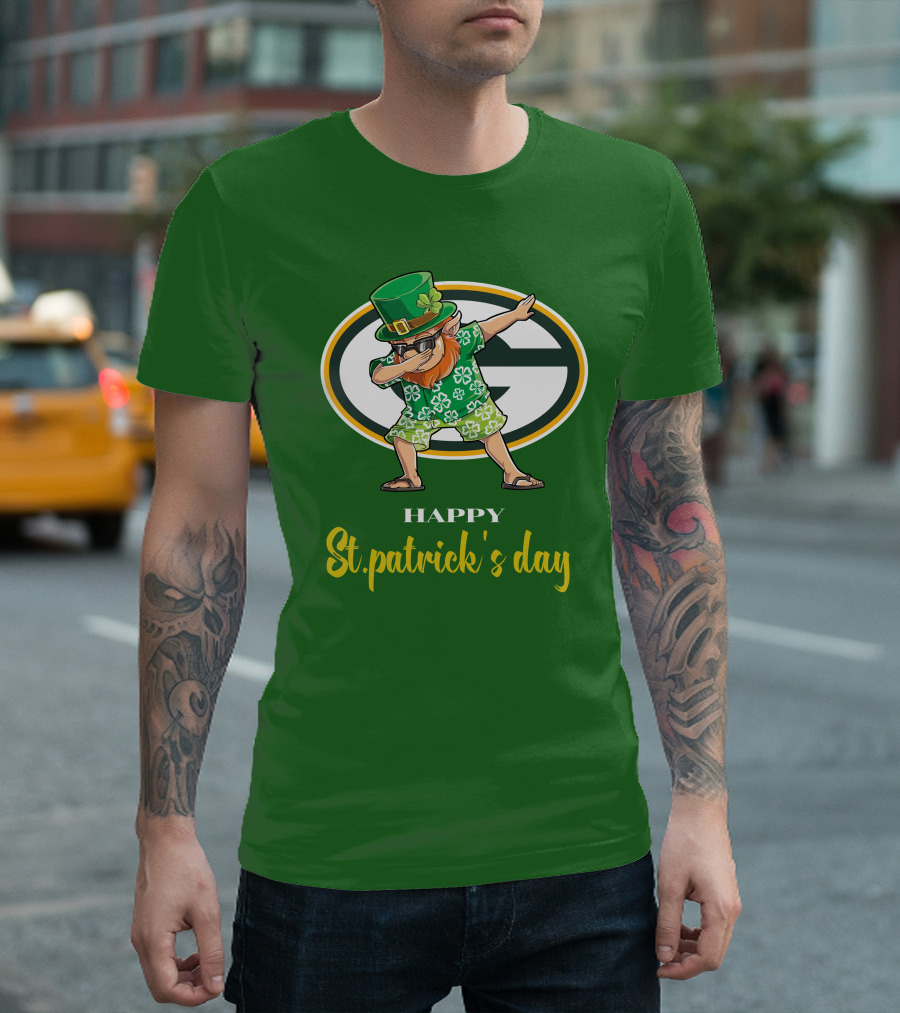 Green Bay Packers Happy St. Patrick's Day Dabbing Leprechaun T-Shirt
