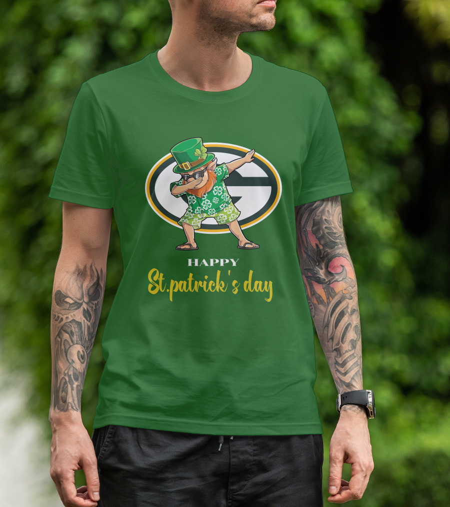 Green Bay Packers Happy St. Patrick's Day Dabbing Leprechaun T-Shirt