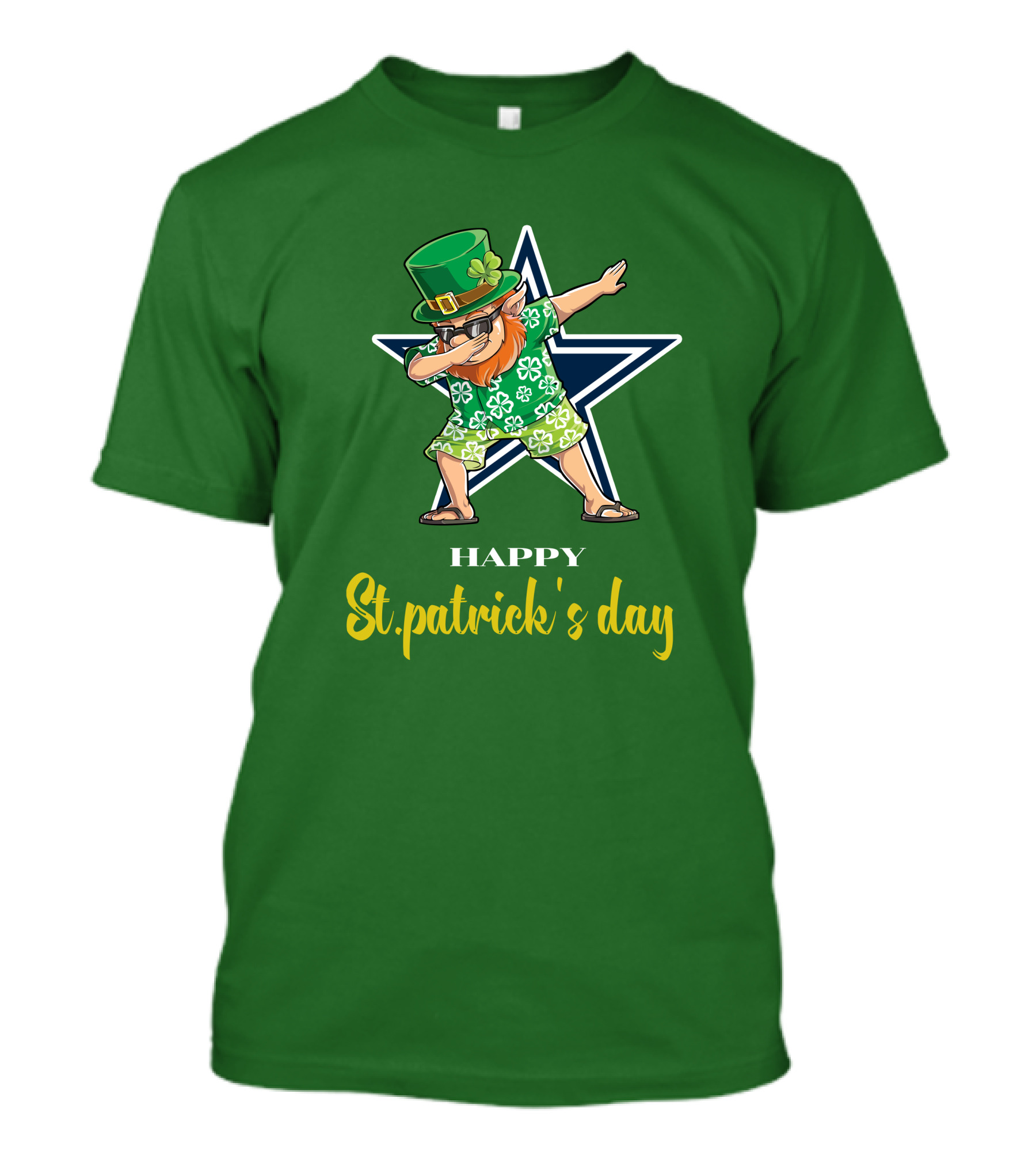 Happy St. Patrick's Day Dallas Cowboys Leprechaun Dabbing T-Shirt