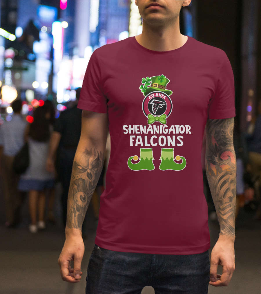 Shenanigator Leprechaun Atlanta Falcons St. Patrick's Day Fun T-Shirt