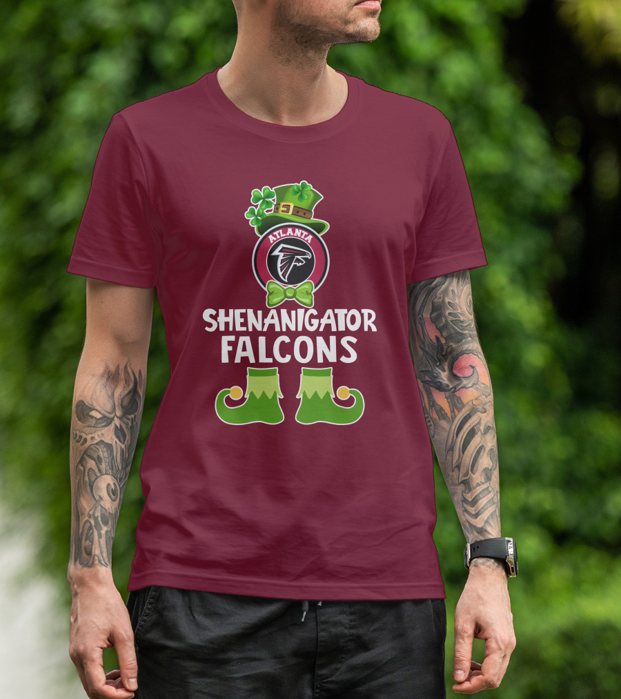 Shenanigator Leprechaun Atlanta Falcons St. Patrick's Day Fun T-Shirt