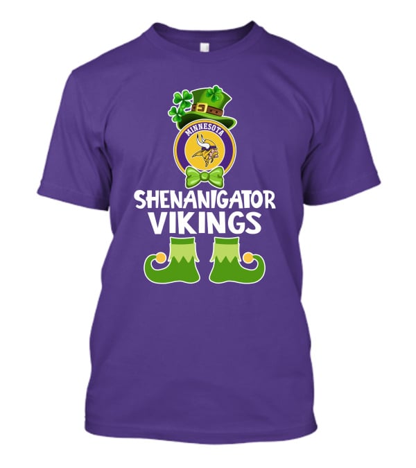 Shenanigator Minnesota Vikings St. Patrick's Day Funny Leprechaun T-Shirt