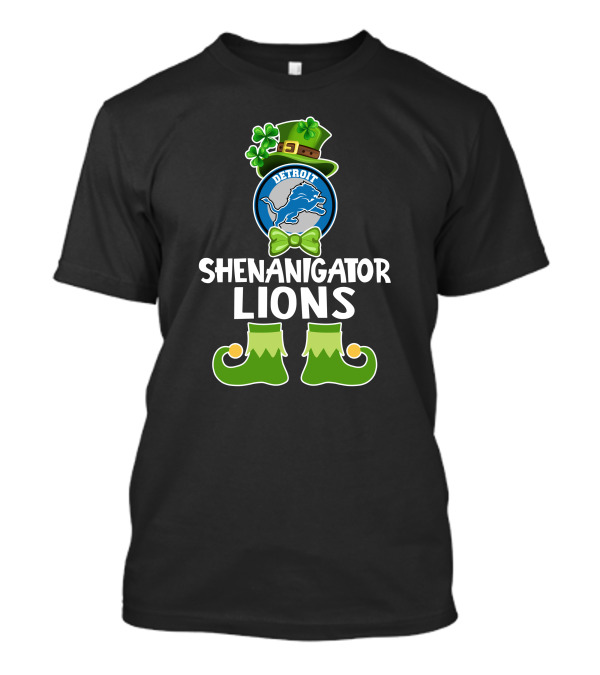 Detroit Shenanigator Leprechaun Lions St. Patrick's Day T-Shirt