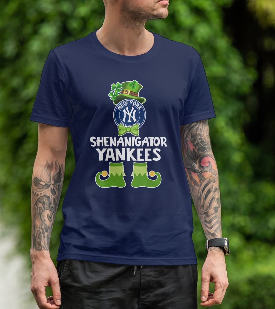 Shenanigator St. Patrick's Day New York Yankees Funny Leprechaun T-Shirt
