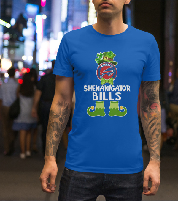 Shenanigator Buffalo Bills Funny Leprechaun St. Patrick's Day T-Shirt
