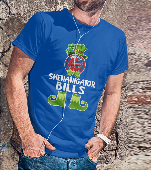 Shenanigator Buffalo Bills Funny Leprechaun St. Patrick's Day T-Shirt