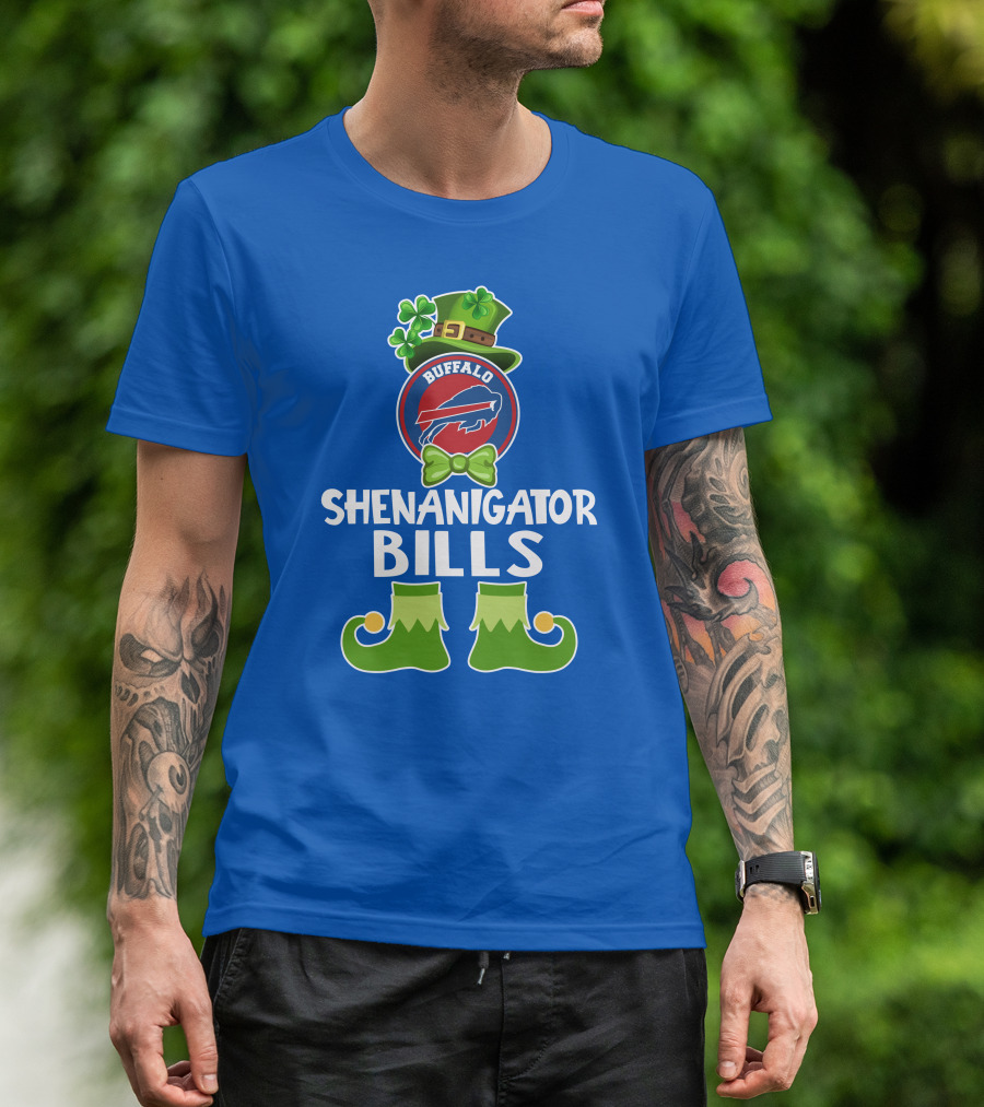 Shenanigator Buffalo Bills Funny Leprechaun St. Patrick's Day T-Shirt