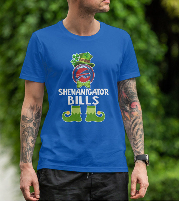 Shenanigator Buffalo Bills Funny Leprechaun St. Patrick's Day T-Shirt