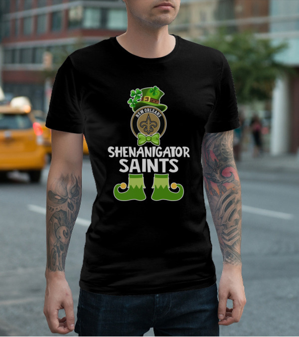 New Orleans Shenanigator Saints Funny Leprechaun St. Patrick's Day T-Shirt