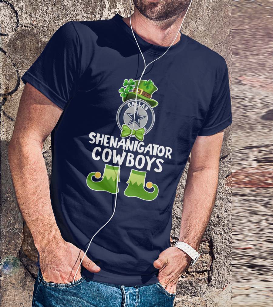 Shenanigator Dallas Cowboys Leprechaun St. Patrick's Day Fun T-Shirt