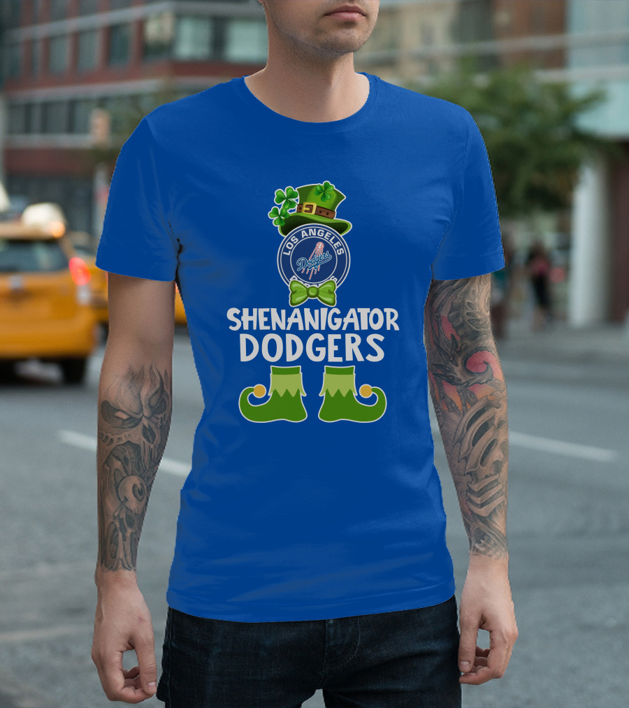 Los Angeles Dodgers Funny Leprechaun Shenanigator St. Patrick's Day T-Shirt