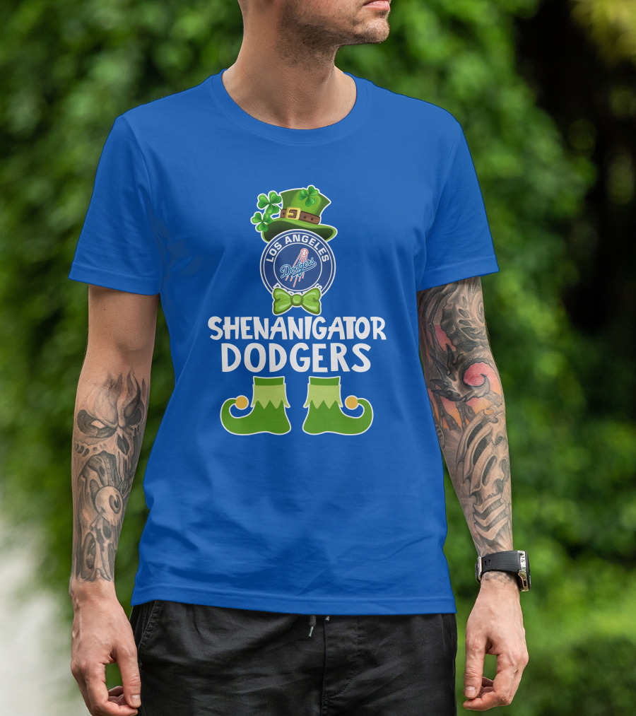 Los Angeles Dodgers Funny Leprechaun Shenanigator St. Patrick's Day T-Shirt