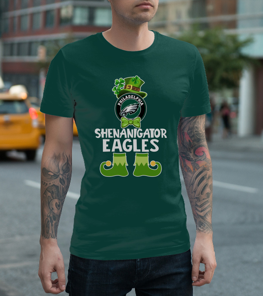 Philadelphia Eagles Shenanigator St. Patrick's Day Funny Leprechaun T-Shirt