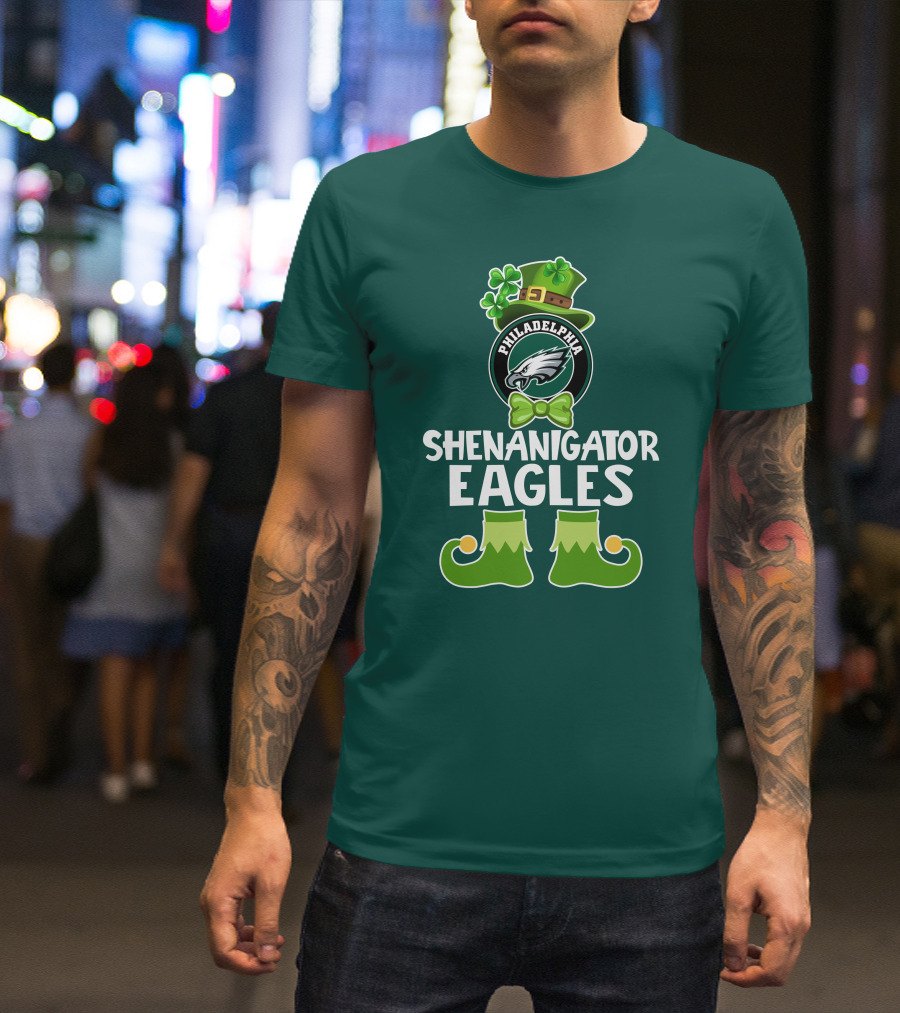 Philadelphia Eagles Shenanigator St. Patrick's Day Funny Leprechaun T-Shirt