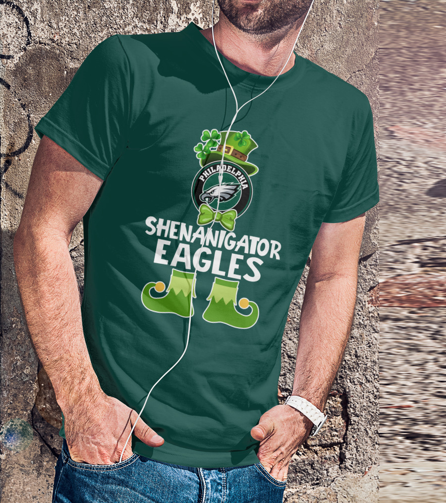 Philadelphia Eagles Shenanigator St. Patrick's Day Funny Leprechaun T-Shirt