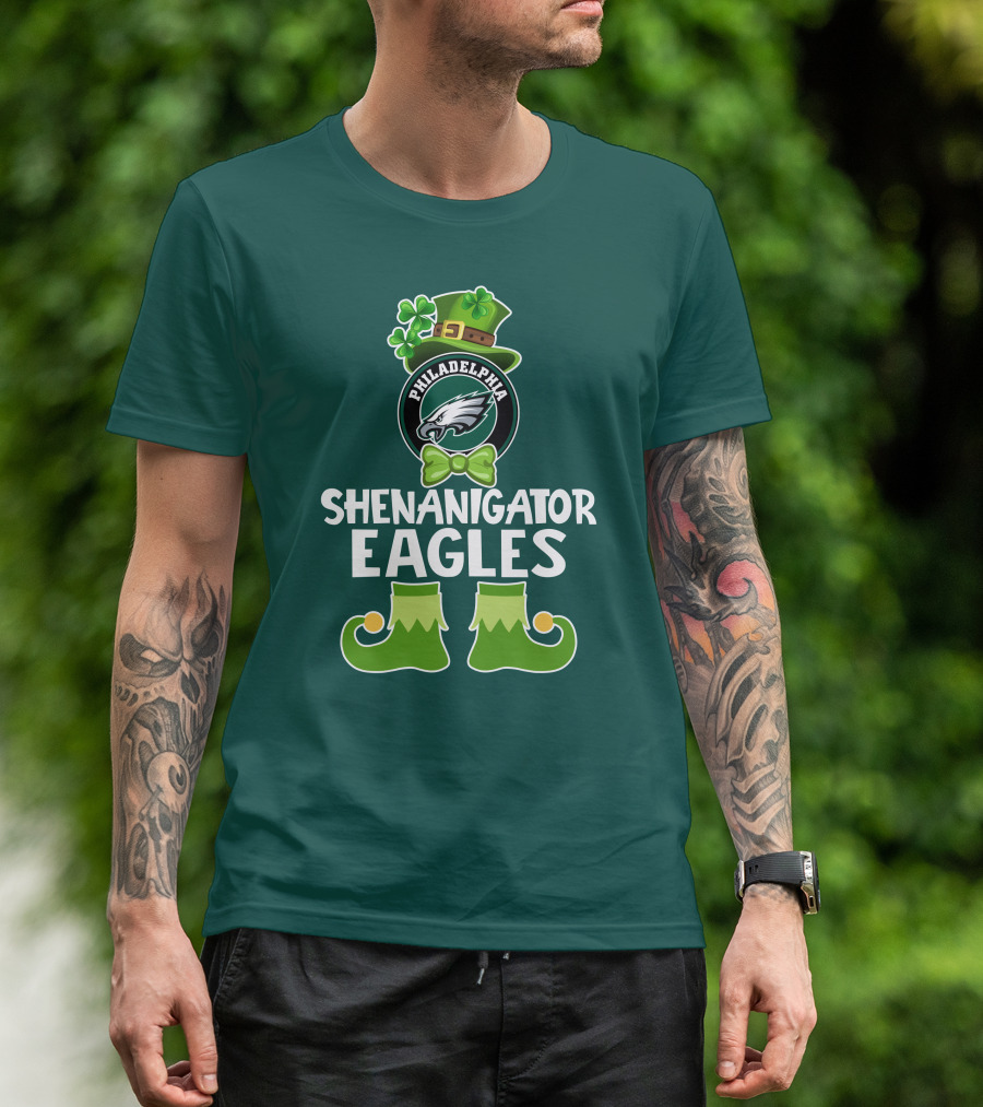 Philadelphia Eagles Shenanigator St. Patrick's Day Funny Leprechaun T-Shirt