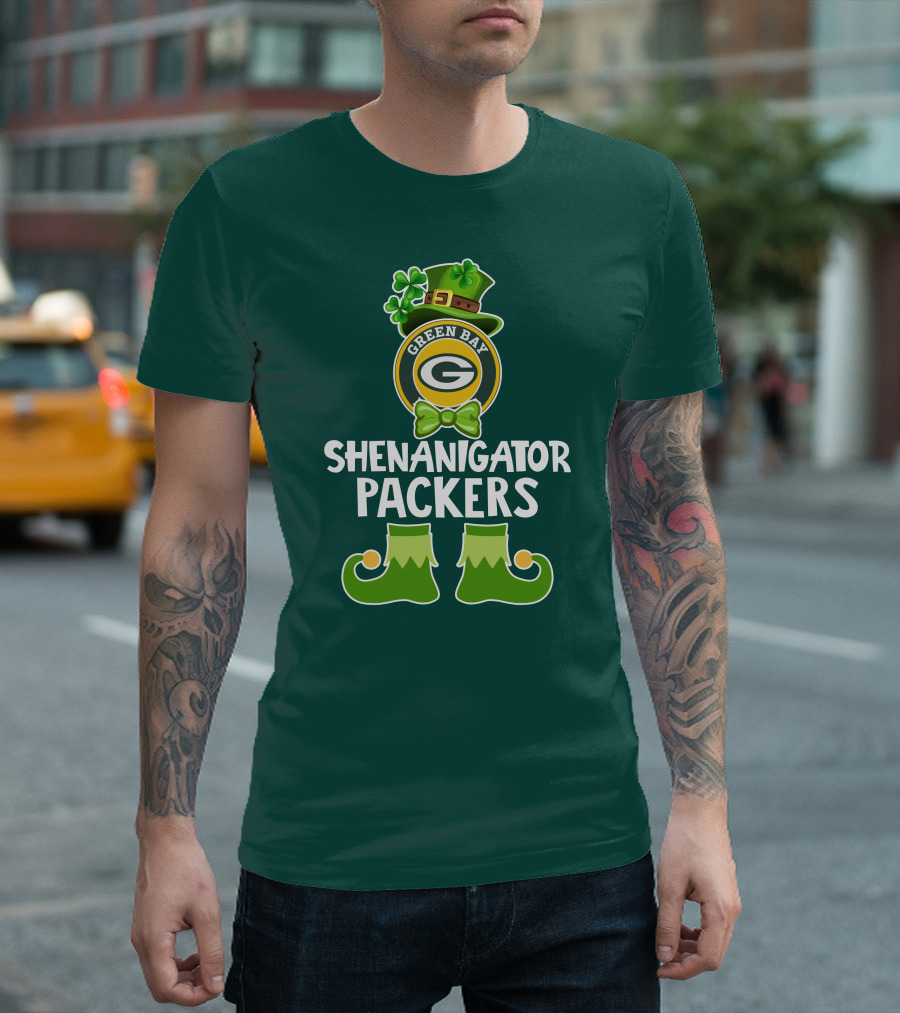 Green Bay Packers Shenanigator Funny Leprechaun St. Patrick's Day T-Shirt