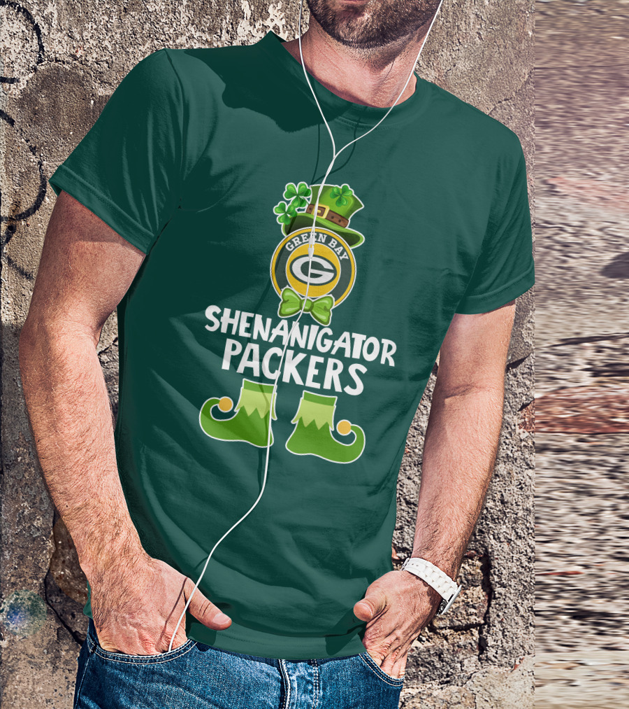 Green Bay Packers Shenanigator Funny Leprechaun St. Patrick's Day T-Shirt