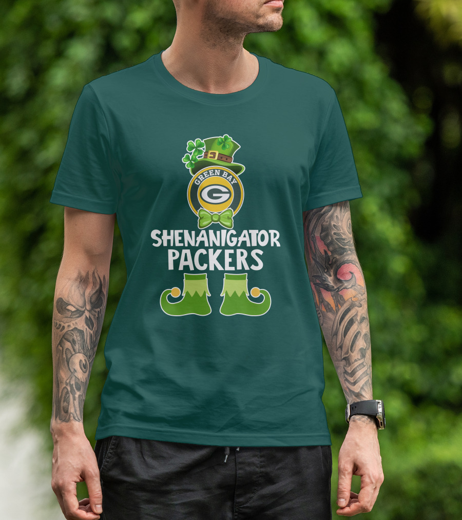 Green Bay Packers Shenanigator Funny Leprechaun St. Patrick's Day T-Shirt