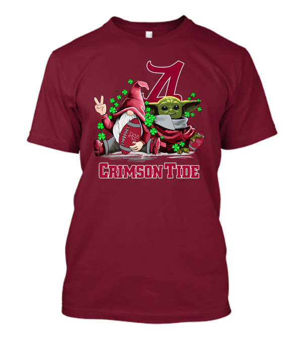 Leprechauns Gnomes Baby Yoda Alabama Crimson Tide Football T-Shirt