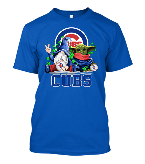 Chicago Cubs Leprechauns Gnomes Baby Yoda Baseball T-Shirt