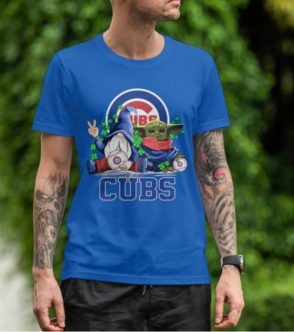 Chicago Cubs Leprechauns Gnomes Baby Yoda Baseball T-Shirt
