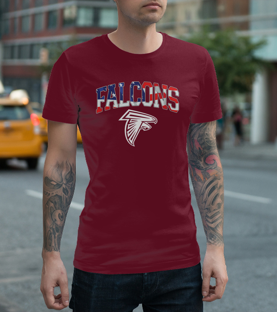 Falcons American Flag Patriots Football T-Shirt