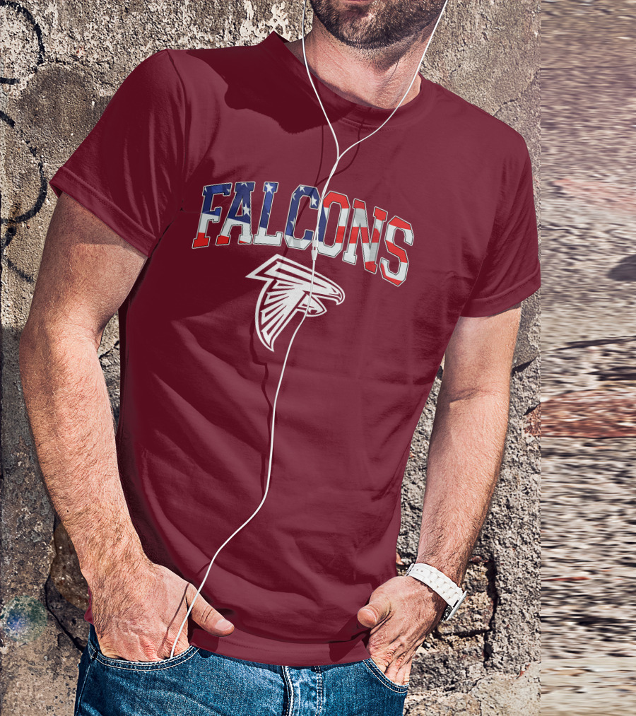 Falcons American Flag Patriots Football T-Shirt