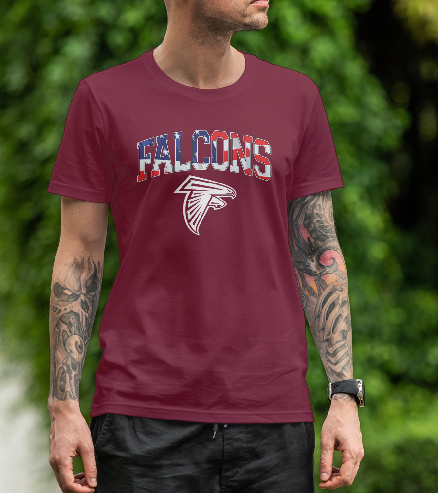 Falcons American Flag Patriots Football T-Shirt