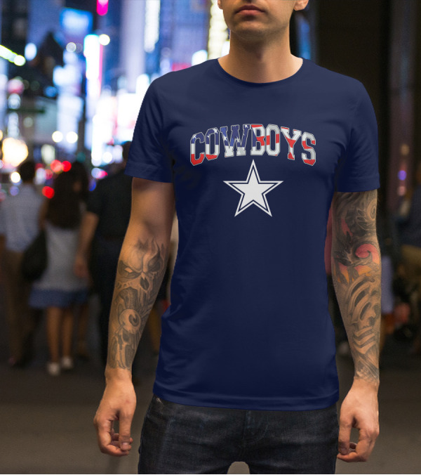 Dallas Cowboys COWBOYS American Flag Star T-Shirt