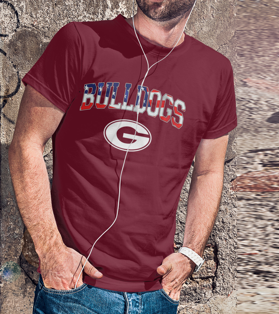 Georgia Bulldogs G Logo American Flag Bulldogs T-Shirt