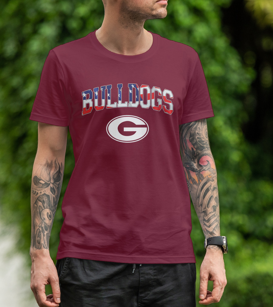 Georgia Bulldogs G Logo American Flag Bulldogs T-Shirt